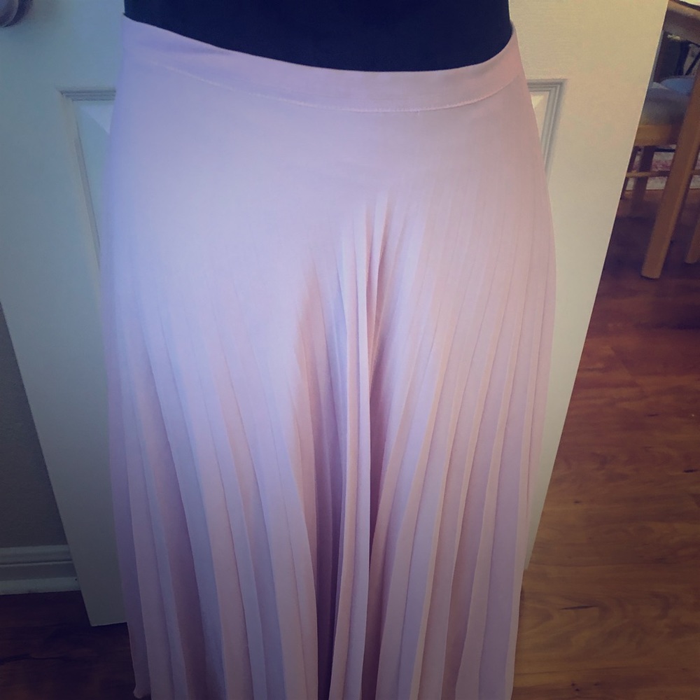 Pink Garnett Hill accordion pleated maxi skirt